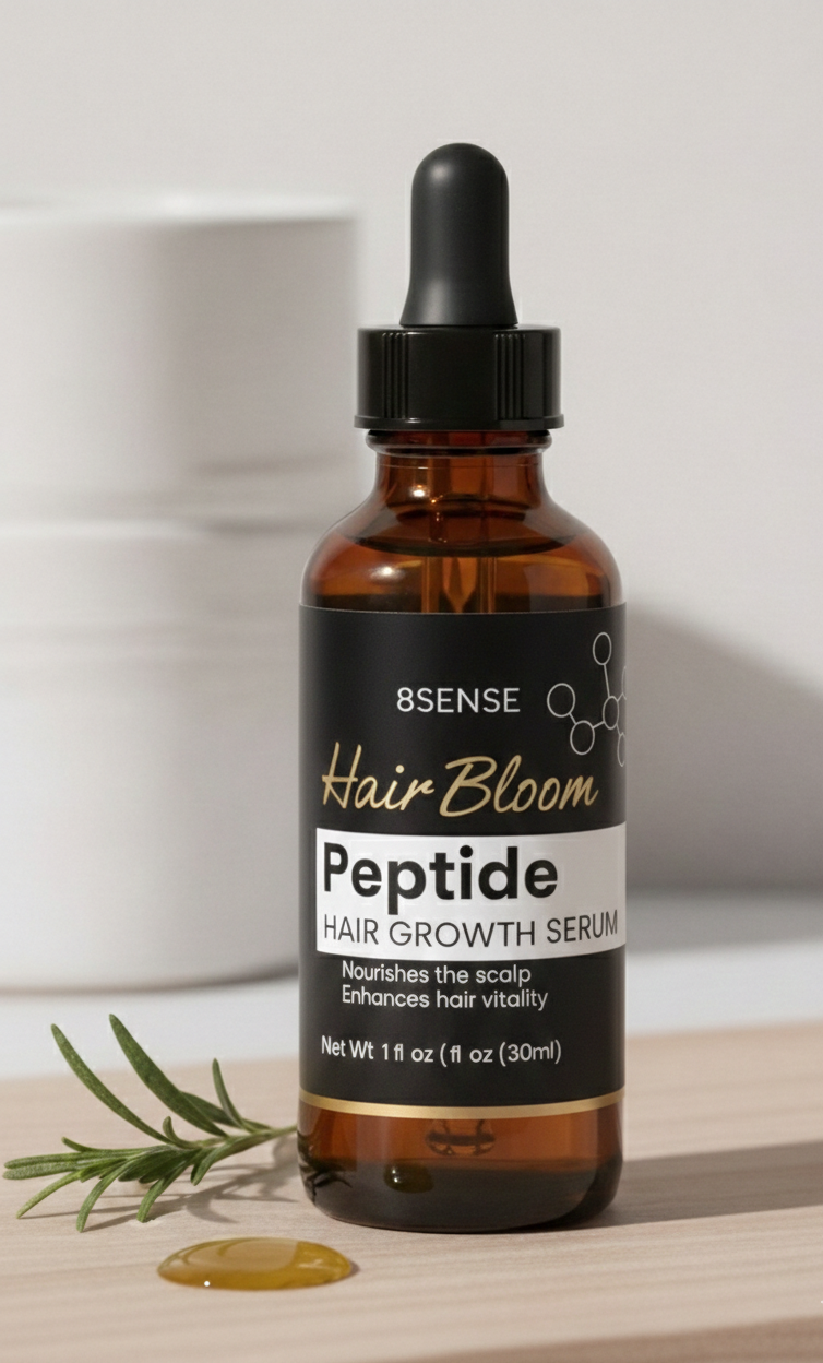 Close-up of HairBloom serum for scalp nourishment
