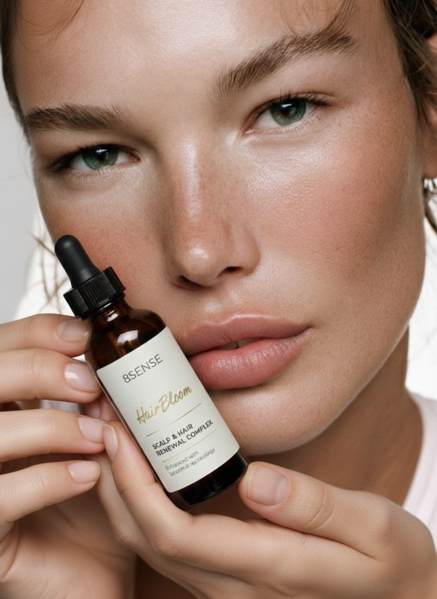 HairBloom Hair & Scalp Complex bottle on white background