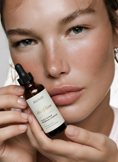 HairBloom Hair & Scalp Complex bottle on white background