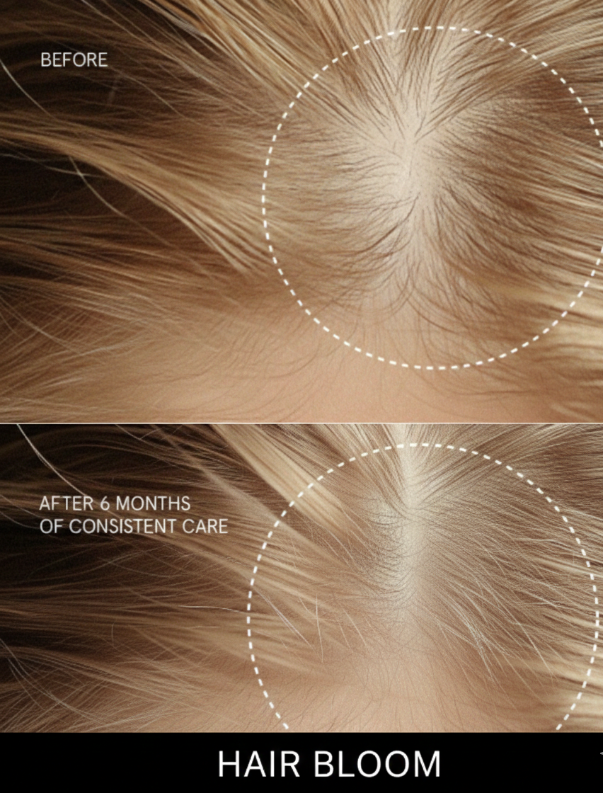 HairBloom serum promoting hair growth and thickness