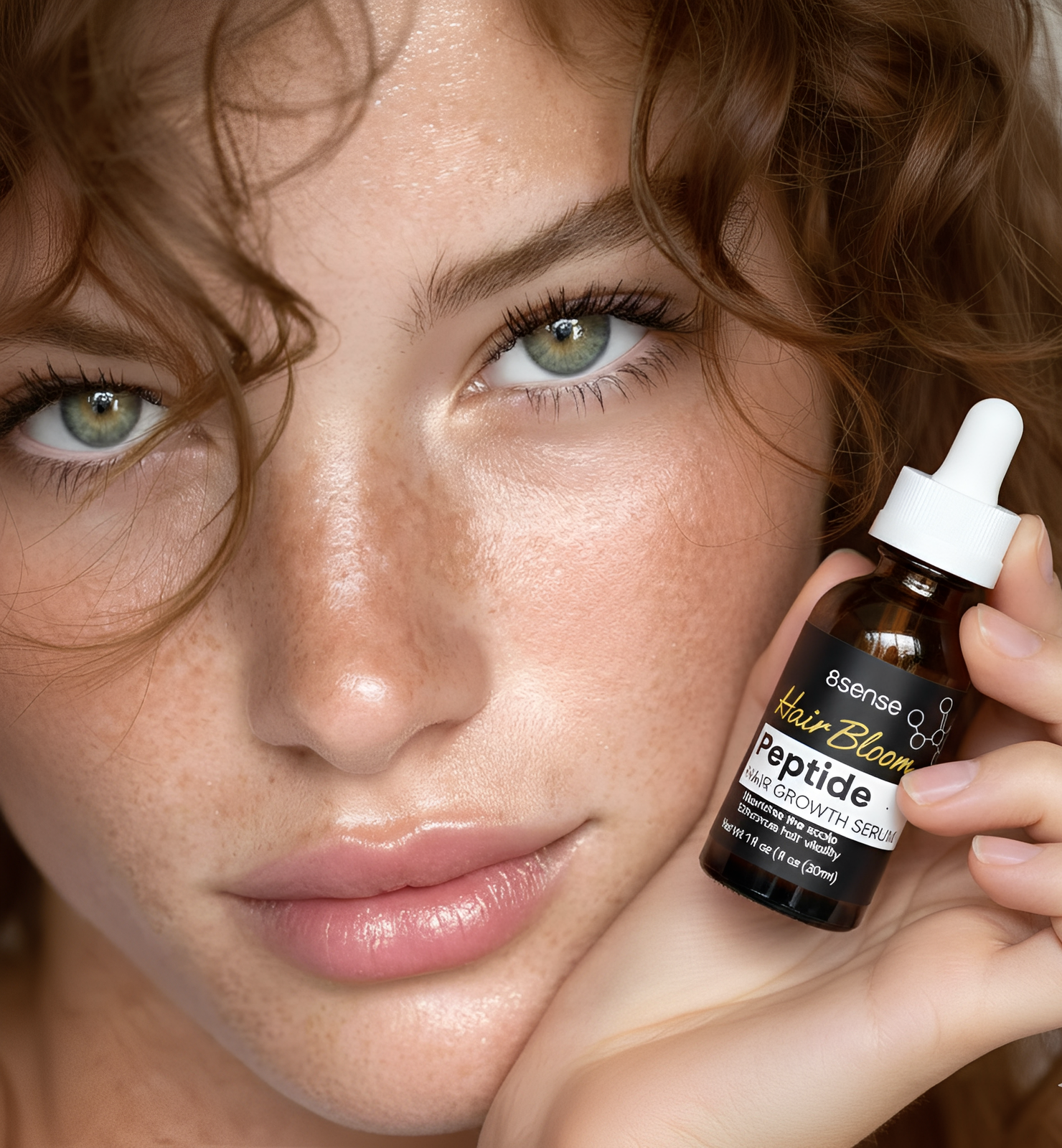 HairBloom serum promoting hair growth and thickness